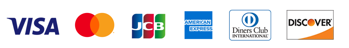 JCB VISA mastercard AMERICANEXPRESS DinersClub